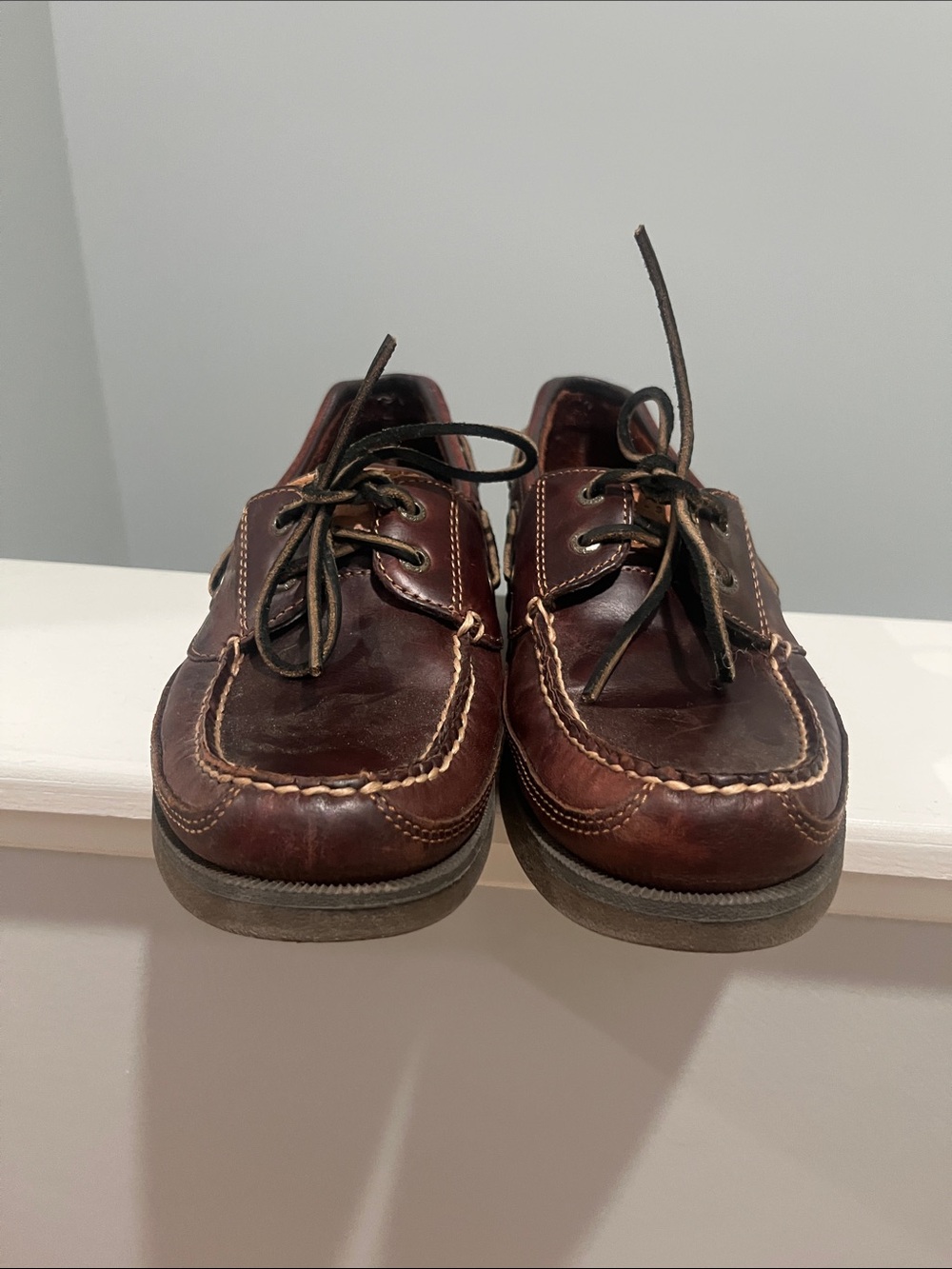 Sperry Dark Brown Leather Lace-Up Boat Shoes Mens 8.5 8 1/2 - Picture 7 of 13